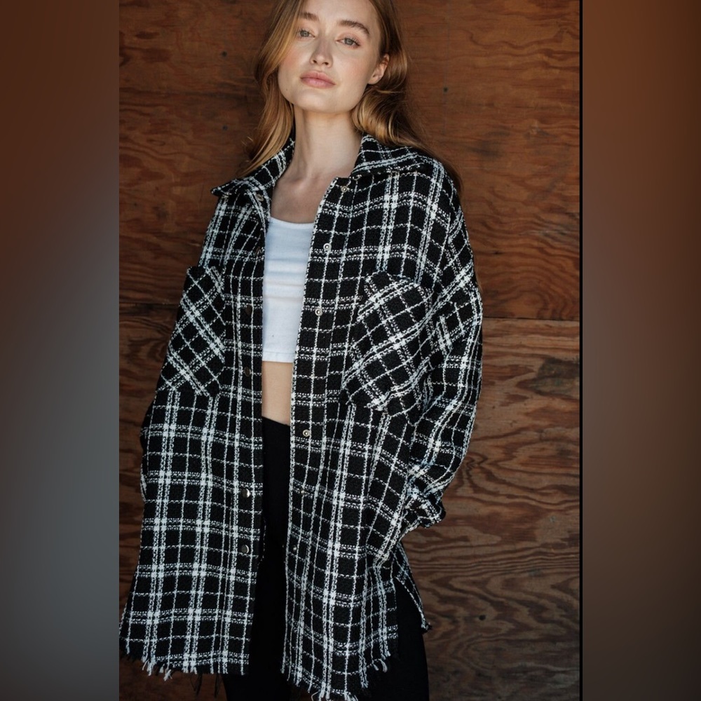 Petal & Pup, Black and White, Shacket, Small